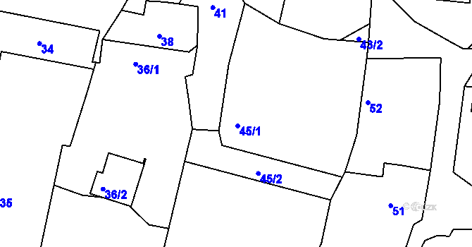 Parcela st. 45 v KÚ Lípa nad Dřevnicí, Katastrální mapa
