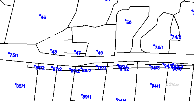 Parcela st. 49 v KÚ Lípa nad Dřevnicí, Katastrální mapa