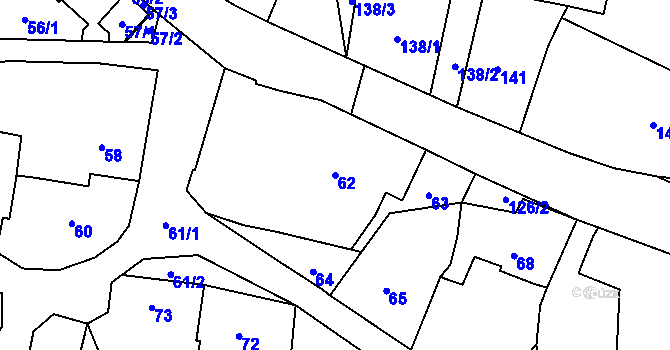Parcela st. 62 v KÚ Lípa nad Dřevnicí, Katastrální mapa