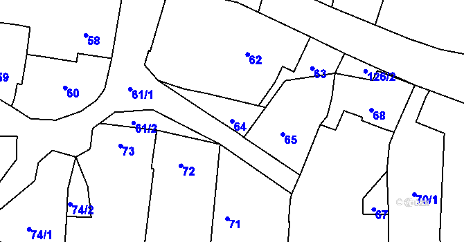 Parcela st. 64 v KÚ Lípa nad Dřevnicí, Katastrální mapa