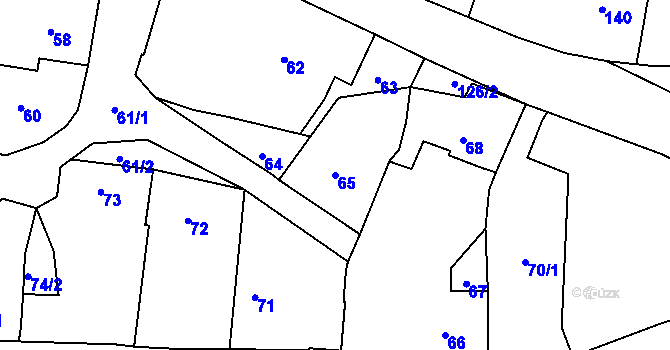 Parcela st. 65 v KÚ Lípa nad Dřevnicí, Katastrální mapa