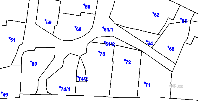 Parcela st. 73 v KÚ Lípa nad Dřevnicí, Katastrální mapa