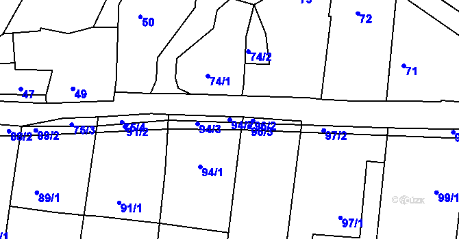 Parcela st. 94/2 v KÚ Lípa nad Dřevnicí, Katastrální mapa