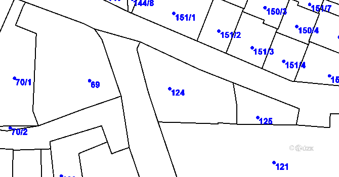 Parcela st. 124 v KÚ Lípa nad Dřevnicí, Katastrální mapa