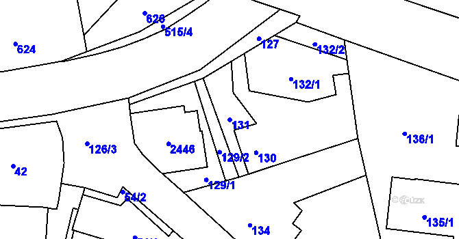 Parcela st. 131 v KÚ Lípa nad Dřevnicí, Katastrální mapa