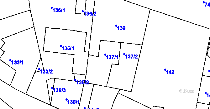 Parcela st. 137/1 v KÚ Lípa nad Dřevnicí, Katastrální mapa