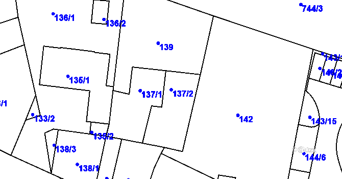 Parcela st. 137/2 v KÚ Lípa nad Dřevnicí, Katastrální mapa