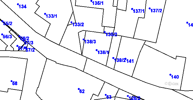 Parcela st. 138/1 v KÚ Lípa nad Dřevnicí, Katastrální mapa