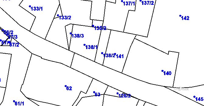 Parcela st. 138/2 v KÚ Lípa nad Dřevnicí, Katastrální mapa