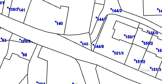 Parcela st. 145 v KÚ Lípa nad Dřevnicí, Katastrální mapa