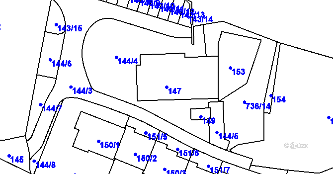 Parcela st. 147 v KÚ Lípa nad Dřevnicí, Katastrální mapa