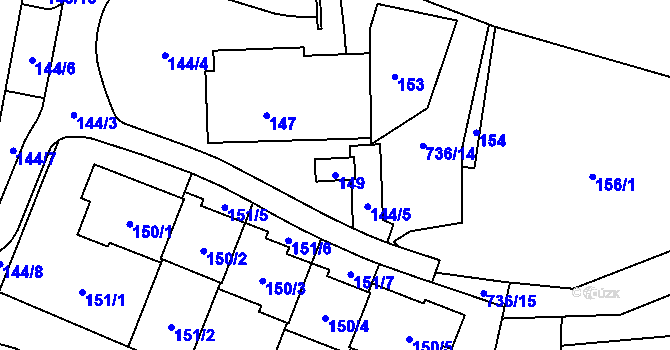 Parcela st. 149 v KÚ Lípa nad Dřevnicí, Katastrální mapa