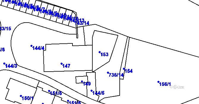 Parcela st. 153 v KÚ Lípa nad Dřevnicí, Katastrální mapa
