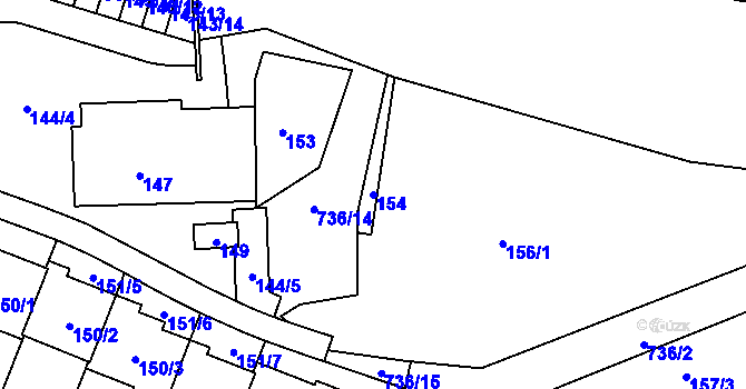 Parcela st. 154 v KÚ Lípa nad Dřevnicí, Katastrální mapa