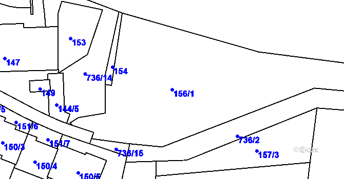 Parcela st. 156/1 v KÚ Lípa nad Dřevnicí, Katastrální mapa