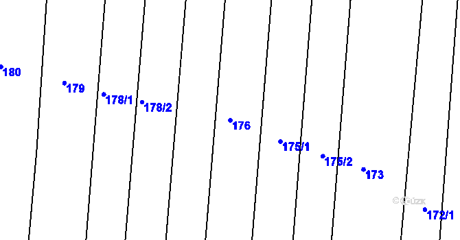 Parcela st. 176 v KÚ Lípa nad Dřevnicí, Katastrální mapa