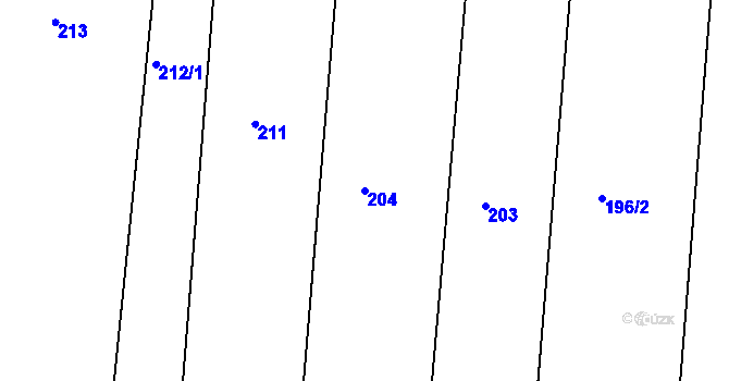 Parcela st. 204 v KÚ Lípa nad Dřevnicí, Katastrální mapa