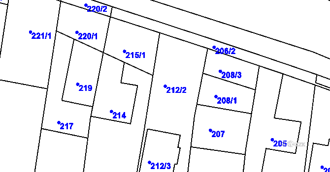 Parcela st. 212/2 v KÚ Lípa nad Dřevnicí, Katastrální mapa