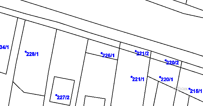 Parcela st. 226/1 v KÚ Lípa nad Dřevnicí, Katastrální mapa