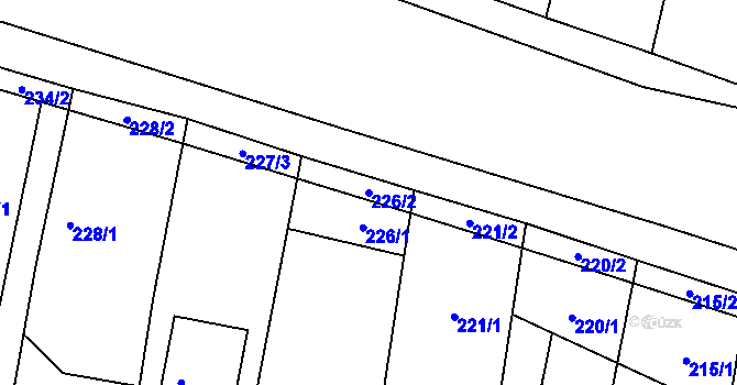 Parcela st. 226/2 v KÚ Lípa nad Dřevnicí, Katastrální mapa