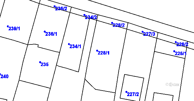 Parcela st. 228/1 v KÚ Lípa nad Dřevnicí, Katastrální mapa
