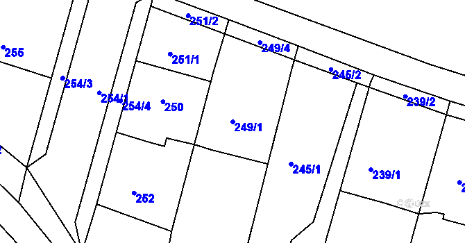 Parcela st. 249/1 v KÚ Lípa nad Dřevnicí, Katastrální mapa