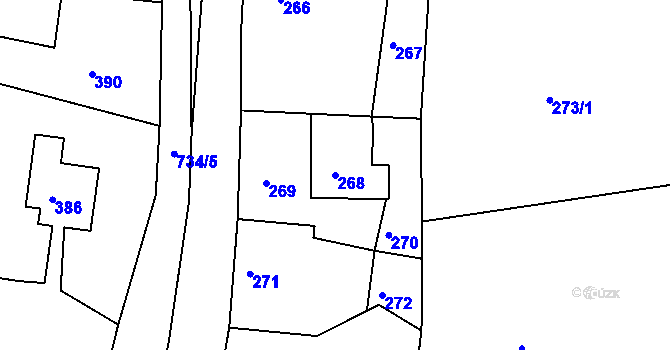 Parcela st. 268 v KÚ Lípa nad Dřevnicí, Katastrální mapa