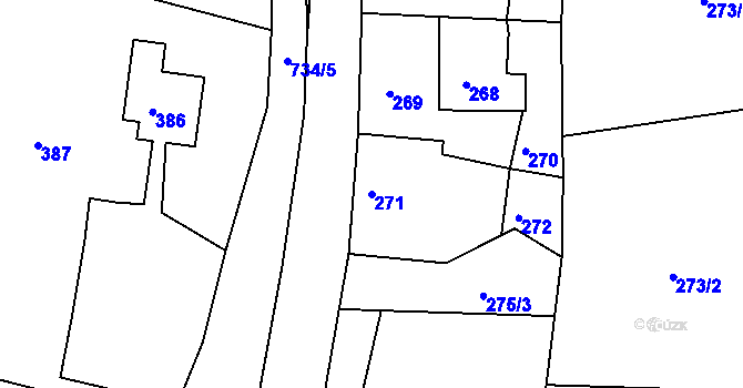 Parcela st. 271 v KÚ Lípa nad Dřevnicí, Katastrální mapa