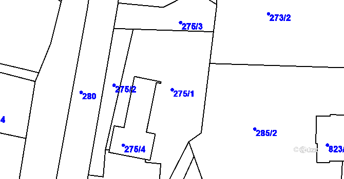 Parcela st. 275/1 v KÚ Lípa nad Dřevnicí, Katastrální mapa