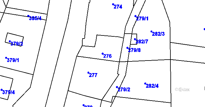 Parcela st. 276 v KÚ Lípa nad Dřevnicí, Katastrální mapa