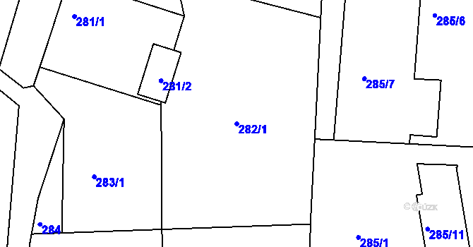 Parcela st. 282/1 v KÚ Lípa nad Dřevnicí, Katastrální mapa