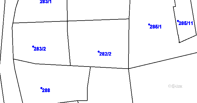 Parcela st. 282/2 v KÚ Lípa nad Dřevnicí, Katastrální mapa