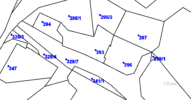 Parcela st. 293 v KÚ Lípa nad Dřevnicí, Katastrální mapa