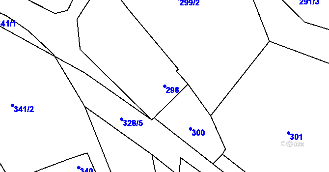 Parcela st. 298 v KÚ Lípa nad Dřevnicí, Katastrální mapa
