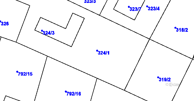 Parcela st. 324/1 v KÚ Lípa nad Dřevnicí, Katastrální mapa