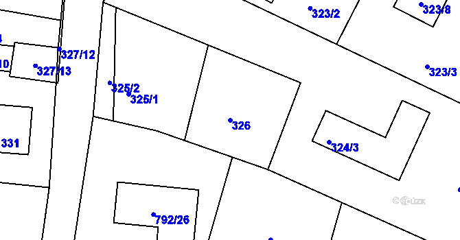 Parcela st. 326 v KÚ Lípa nad Dřevnicí, Katastrální mapa