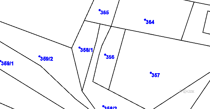 Parcela st. 356 v KÚ Lípa nad Dřevnicí, Katastrální mapa