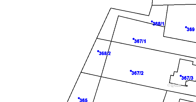 Parcela st. 368/2 v KÚ Lípa nad Dřevnicí, Katastrální mapa