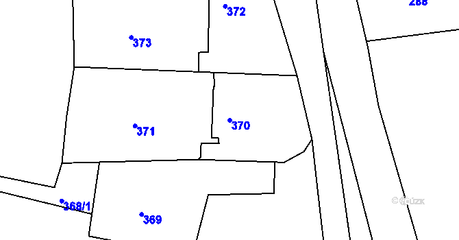 Parcela st. 370 v KÚ Lípa nad Dřevnicí, Katastrální mapa