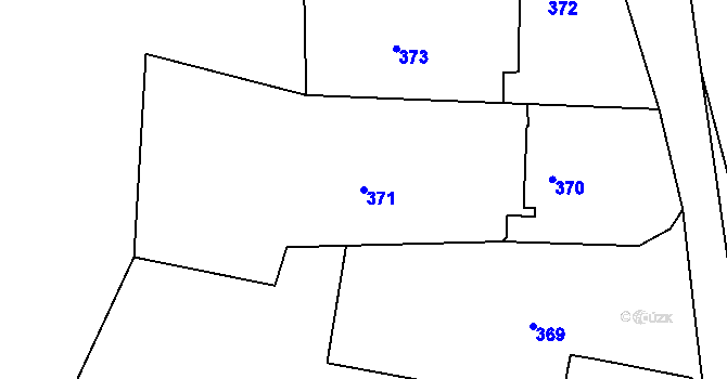 Parcela st. 371 v KÚ Lípa nad Dřevnicí, Katastrální mapa