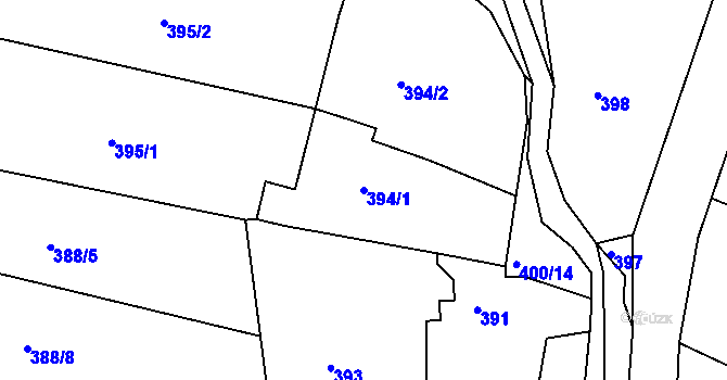 Parcela st. 394/1 v KÚ Lípa nad Dřevnicí, Katastrální mapa
