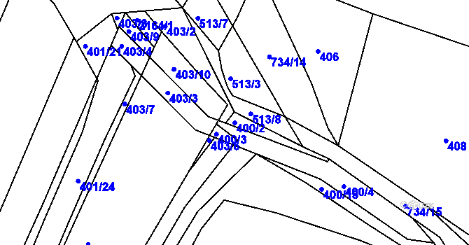 Parcela st. 400/2 v KÚ Lípa nad Dřevnicí, Katastrální mapa