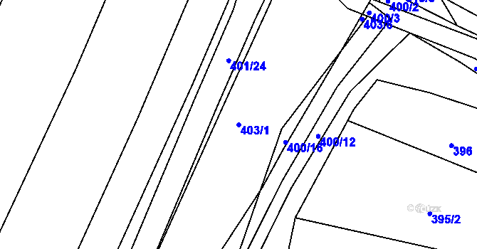Parcela st. 403/1 v KÚ Lípa nad Dřevnicí, Katastrální mapa