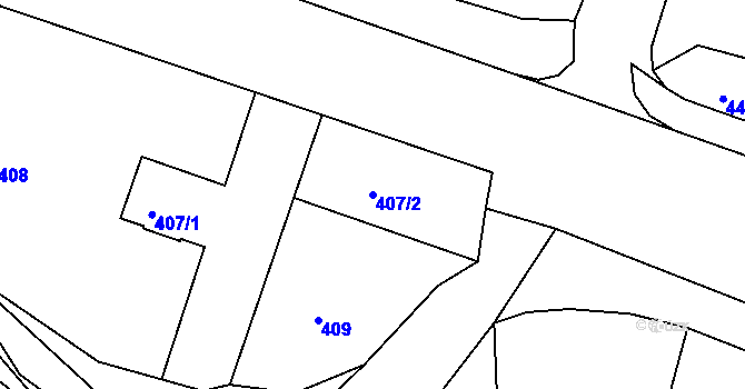 Parcela st. 407/2 v KÚ Lípa nad Dřevnicí, Katastrální mapa