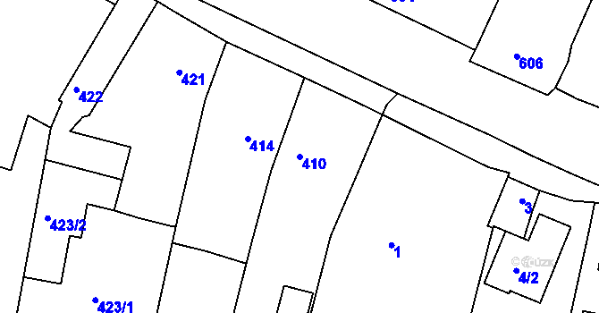 Parcela st. 410 v KÚ Lípa nad Dřevnicí, Katastrální mapa