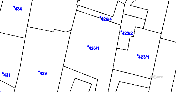 Parcela st. 426/1 v KÚ Lípa nad Dřevnicí, Katastrální mapa