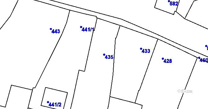 Parcela st. 435 v KÚ Lípa nad Dřevnicí, Katastrální mapa