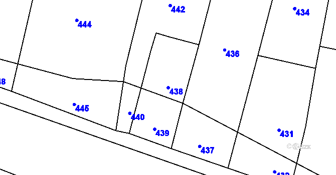 Parcela st. 438 v KÚ Lípa nad Dřevnicí, Katastrální mapa
