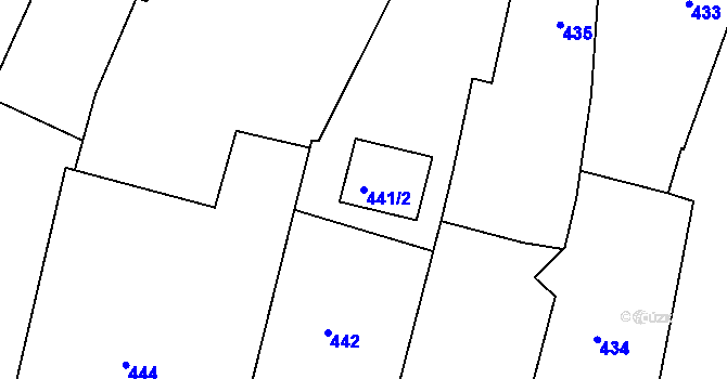 Parcela st. 441/2 v KÚ Lípa nad Dřevnicí, Katastrální mapa
