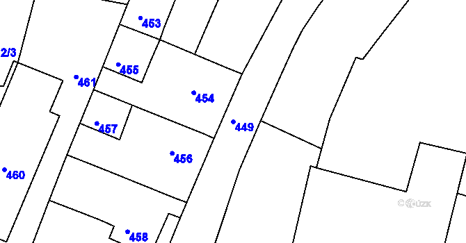 Parcela st. 449 v KÚ Lípa nad Dřevnicí, Katastrální mapa